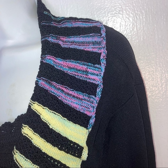 Adore Cardigan Sweater Open Front 3/4 Sleeves M Black - Picture 4 of 7